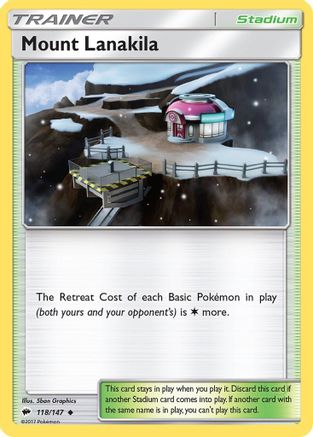 Mount Lanakila 118  - Reverse Holofoil SM  Burning Shadows - Uncommon