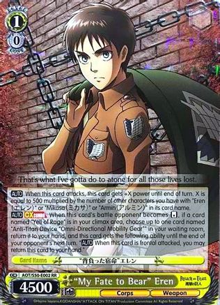 "My Fate to Bear" Eren (AOT/S50-E002 RR) - Attack on Titan Vol. 2