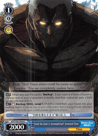 "Until the Goal is Accomplished" Armored Titan (AOT/S50-E094 C) - Attack on Titan Vol. 2