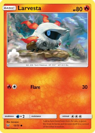 Larvesta  - Reverse Holofoil Shining Legends - Common