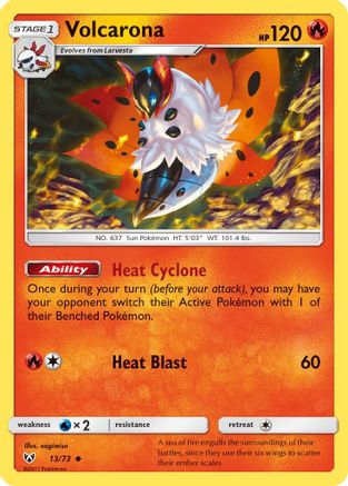 Volcarona 013  - Reverse Holofoil Shining Legends - Uncommon