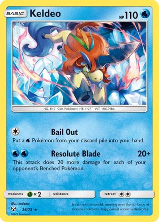 Keldeo 026  - Holofoil Shining Legends - Holo Rare
