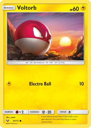 Voltorb 030/73  - Reverse Holofoil Shining Legends - Common