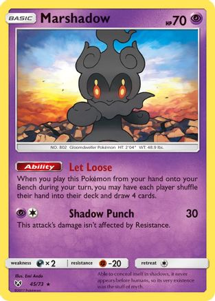 Marshadow 045  - Holofoil Shining Legends - Holo Rare