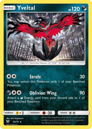 Yveltal 054  - Reverse Holofoil Shining Legends - Holo Rare