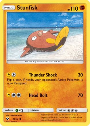 Stunfisk  - Reverse Holofoil Shining Legends - Common