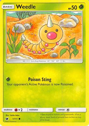 Weedle 001  SM  Crimson Invasion - Common