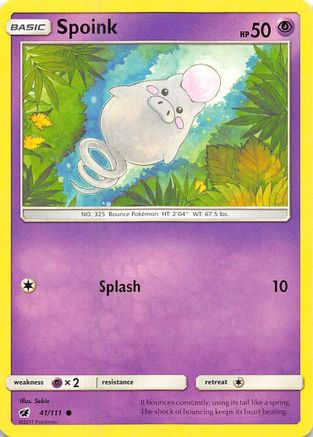 Spoink 041  - Reverse Holofoil SM  Crimson Invasion - Common
