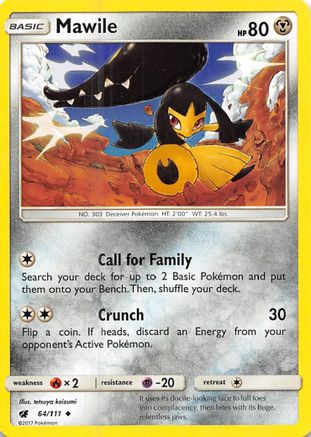 Mawile 064  - Reverse Holofoil SM  Crimson Invasion - Uncommon