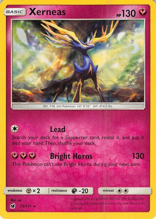 Xerneas 073  - Reverse Holofoil SM  Crimson Invasion - Holo Rare