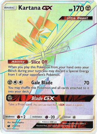 Kartana GX (Secret)  - Holofoil SM  Crimson Invasion - Secret Rare
