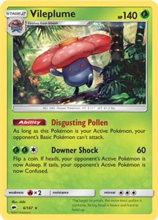 Vileplume - 6/147 (Prerelease Kit Exclusive)/147  Deck Exclusives - Rare