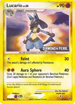 Lucario - 6/130 [Diamond & Pearl]/130  - Reverse Holofoil Burger King Promos - Promo