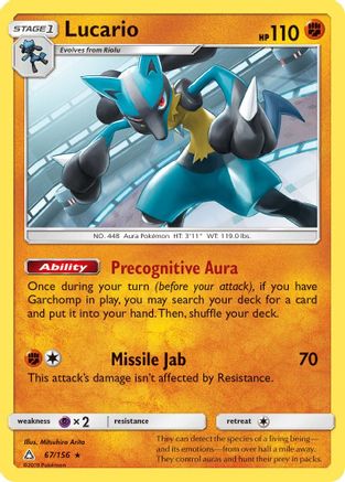 Lucario 067  - Holofoil SM  Ultra Prism - Holo Rare
