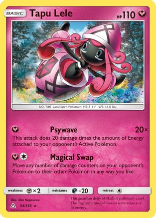 Tapu Lele 094/156  - Reverse Holofoil SM  Ultra Prism - Rare