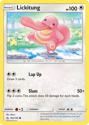 Lickitung 102  - Reverse Holofoil SM  Ultra Prism - Common