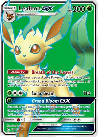 Leafeon GX (Full Art)  - Holofoil SM  Ultra Prism - Ultra Rare