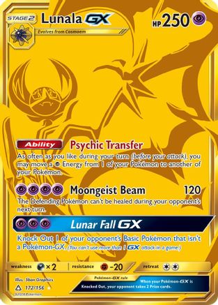 Lunala GX (Secret Rare)  - Holofoil SM  Ultra Prism - Secret Rare