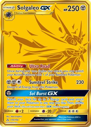 Solgaleo GX (Secret Rare)  - Holofoil SM  Ultra Prism - Secret Rare