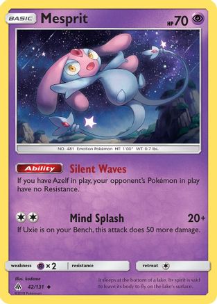 Mesprit 042  - Reverse Holofoil SM  Forbidden Light - Uncommon
