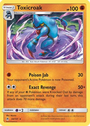 Toxicroak  - Reverse Holofoil SM  Forbidden Light - Rare