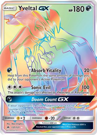 Yveltal GX (Secret)  - Holofoil SM  Forbidden Light - Secret Rare