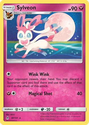 Sylveon 087  - Reverse Holofoil SM  Forbidden Light - Rare