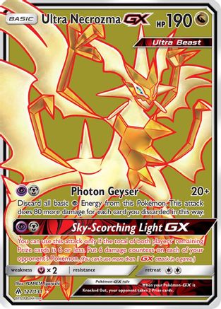 Ultra Necrozma GX (Full Art)  - Holofoil SM  Forbidden Light - Ultra Rare