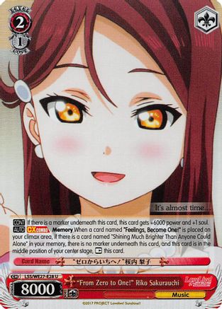 "From Zero to One!" Riko Sakurauchi (Parallel Foil) (LSS/WE27-E28 U) - Love Live! Sunshine!! Extra Booster