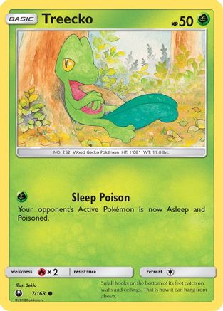 Treecko (7) 007  - Reverse Holofoil SM  Celestial Storm - Common