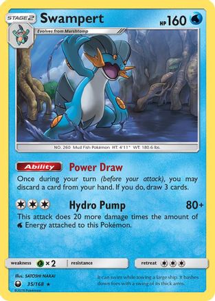 Swampert 035  - Reverse Holofoil SM  Celestial Storm - Rare
