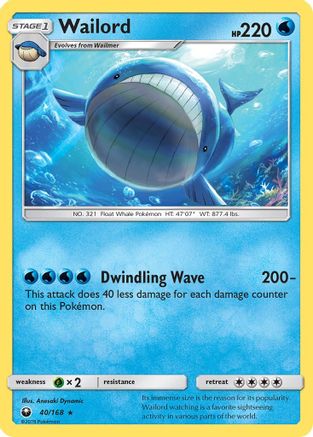 Wailord 040  SM  Celestial Storm - Rare