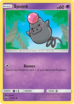Spoink 059  - Reverse Holofoil SM  Celestial Storm - Common