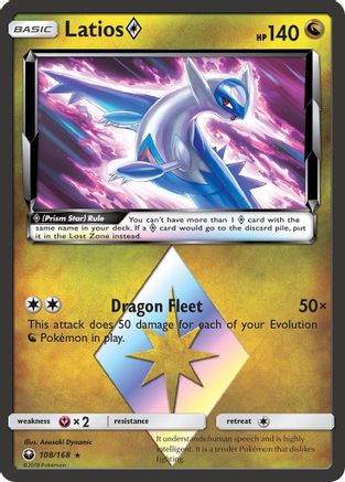 Latios Prism Star 108  - Holofoil SM  Celestial Storm - Prism Rare