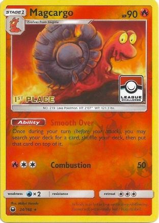 Magcargo - 24/168 (League Challenge) [1st Place]/168  - Reverse Holofoil League & Championship Cards - Promo