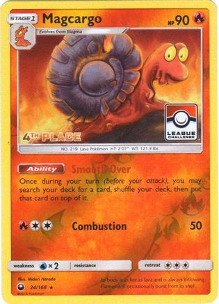 Magcargo - 24/168 (League Challenge) [4th Place]/168  - Reverse Holofoil League & Championship Cards - Promo