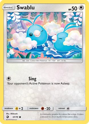 Swablu (57) 057  - Reverse Holofoil Dragon Majesty - Common