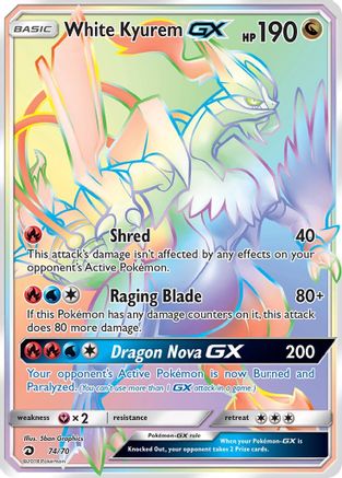 White Kyurem GX (Secret)  - Holofoil Dragon Majesty - Secret Rare