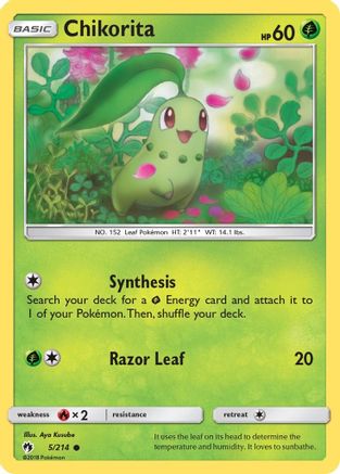 Chikorita (5) 005  SM  Lost Thunder - Common