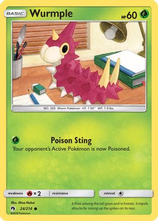 Wurmple (24) 024/214  - Reverse Holofoil SM  Lost Thunder - Common