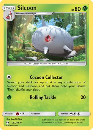 Silcoon  - Reverse Holofoil SM  Lost Thunder - Uncommon