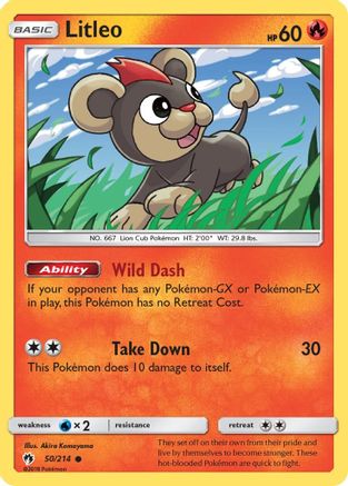 Litleo/214  - Reverse Holofoil SM  Lost Thunder - Common