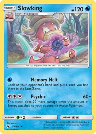 Slowking 055  - Reverse Holofoil SM  Lost Thunder - Rare