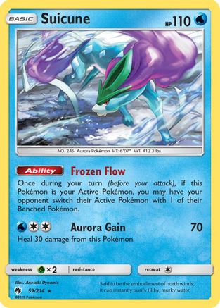 Suicune/214  - Reverse Holofoil SM  Lost Thunder - Holo Rare