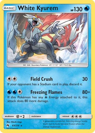 White Kyurem/214  - Reverse Holofoil SM  Lost Thunder - Holo Rare