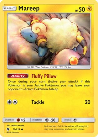 Mareep (75) 075  - Reverse Holofoil SM  Lost Thunder - Common
