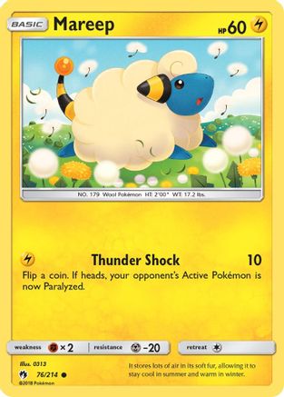 Mareep (76) 076  - Reverse Holofoil SM  Lost Thunder - Common