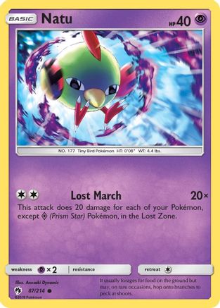 Natu 087  - Reverse Holofoil SM  Lost Thunder - Common