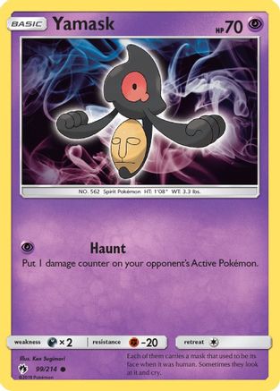 Yamask/214  - Reverse Holofoil SM  Lost Thunder - Common