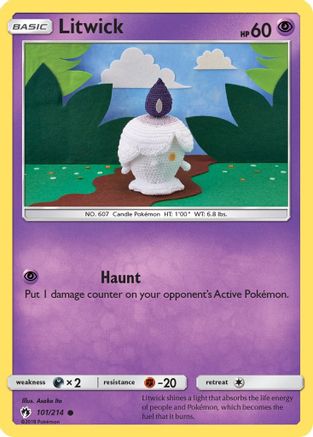 Litwick 101  - Reverse Holofoil SM  Lost Thunder - Common